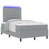 vidaXL Cama Box com colch&atilde;o com led Cinzento-claro 120 x 190 cm tecido