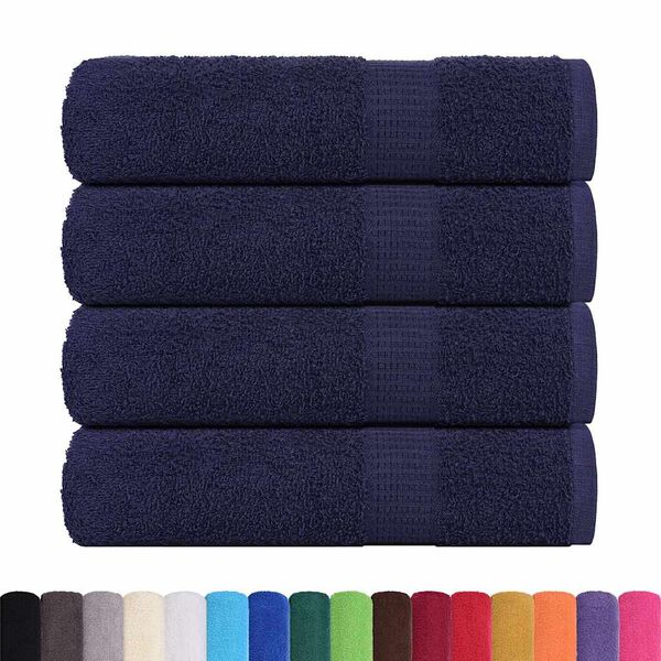 vidaXL Toalhas m&atilde;os FROGN 4 pcs 50x100 cm 360 g/m&sup2; azul marinho