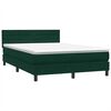 vidaXL Cama com molas/colch&atilde;o 160x220 cm veludo verde-escuro