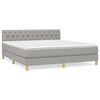 vidaXL Cama com molas/colch&atilde;o 160x200 cm tecido cinzento-claro