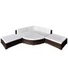 vidaXL 6 pcs conjunto lounge de jardim c/ almofadões vime PE castanho