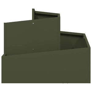 vidaXL Vaso de Jardim Verde Oliva 60 x 60 x 50 cm A&ccedil;o laminado a frio