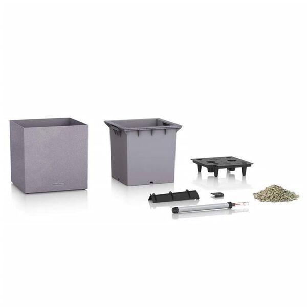 LECHUZA Vaso/floreira CANTO Stone 30 Low ALL-IN-ONE cinzento pedra