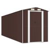 vidaXL Abrigo de jardim 192x606x223 cm a&ccedil;o galvanizado castanho-escuro