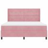 vidaXL Cama Box com colch&atilde;o com cabeceira Rosa 180 x 200 cm Veludo