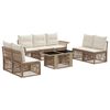 vidaXL Conjunto de Sof&aacute; de Jardim 8 unid. Bege e Branco Creme vime PE