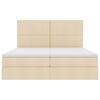 vidaXL Cama com Armazenamento Creme 200 x 200 cm Couro Sint&eacute;tico