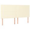 vidaXL Cabeceira Creme 200x5x118/128 cm Couro Sint&eacute;tico
