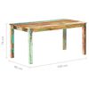 vidaXL Mesa de jantar 160x80x76 cm madeira recuperada maciça
