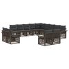 vidaXL Conjunto de Sof&aacute; de Jardim 13 unid. Cinza e Cinza Escuro
