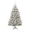 vidaXL &Aacute;rvore de Natal Artificial Verde e Branco 180 cm PVC e Metal