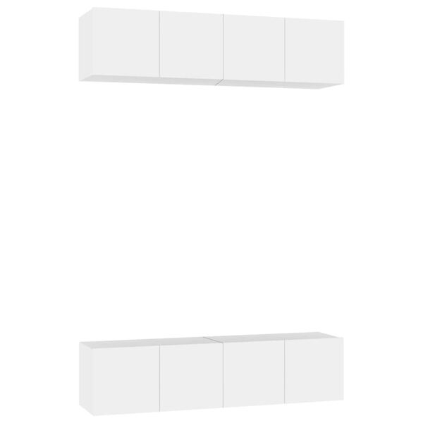 vidaXL Móveis de TV 4 pcs 60x30x30 cm contraplacado branco