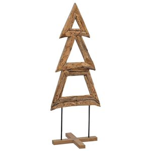 vidaXL &Aacute;rvore de Natal Castanho 90 cm Madeira de teca maci&ccedil;a