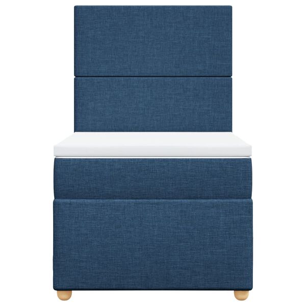 vidaXL Cama com molas/colch&atilde;o 90x190 cm tecido azul