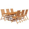 vidaXL 7 pcs conjunto de jantar para jardim madeira de ac&aacute;cia maci&ccedil;a 160-240 cm