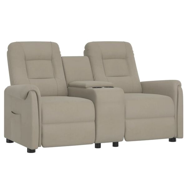 vidaXL Poltrona massagem 2 lug. reclin&aacute;vel c/ suporte copo cinza-claro