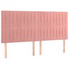 vidaXL Cama box spring c/ colch&atilde;o/LED 180x200 cm veludo rosa