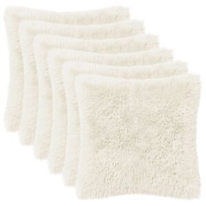 vidaXL Capa almofada 6 unid. HEERLEN Branco 30 x 30 cm Fleece PV