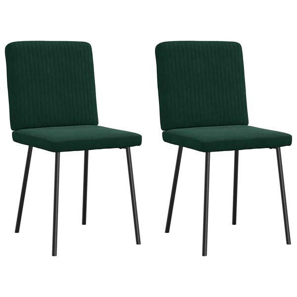 vidaXL Cadeiras de jantar 2 pcs veludo verde-escuro