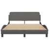 vidaXL Estrutura de cama Dover 140x190cm couro artificial cinzento