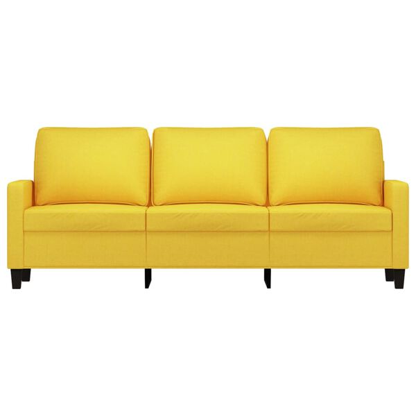 vidaXL Sof&aacute; de 3 lugares 180 cm tecido amarelo-claro
