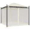 vidaXL Gazebo com paredes de malha 2,93x2,93 m a&ccedil;o creme
