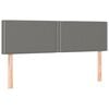 vidaXL Cabeceira de cama c/luzes LED tecido 144x5x78/88cm cinza-escuro