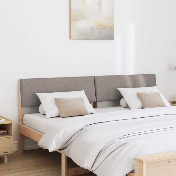 vidaXL Cabeceira estofada Cinzento-acastanhado 200 cm