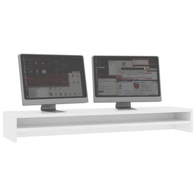 vidaXL Suporte para monitor 100x24x13 cm contraplacado branco