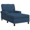 vidaXL Chaise Lounge com almofada Azul 91 x 157 x 91 cm tecido