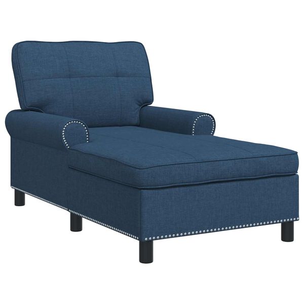 vidaXL Chaise Lounge com almofada Azul 91 x 157 x 91 cm tecido