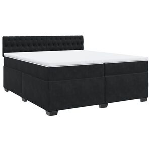 vidaXL Cama com molas/colch&atilde;o 200x200 cm veludo preto