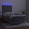 vidaXL Cama box spring c/ colch&atilde;o/LED 100x200 cm veludo cinzento-claro