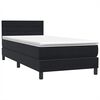 vidaXL Cama box spring c/ colch&atilde;o e LED 100x210 cm veludo Preto