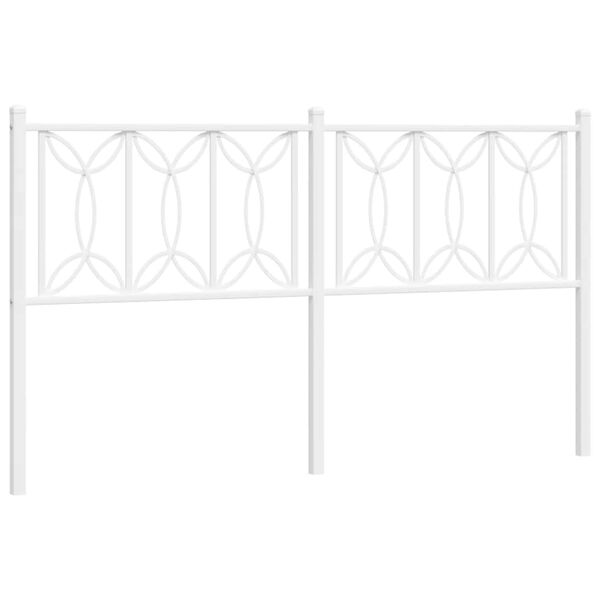 vidaXL Cabeceira de cama 150 cm metal branco