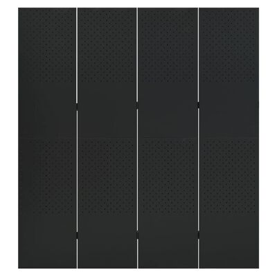 vidaXL Divisórias/biombos com 4 painéis 2 pcs aço 160x180 cm preto