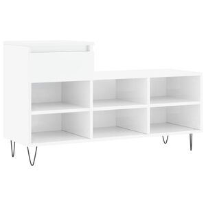 vidaXL Sapateira 102x36x60 cm derivados de madeira branco brilhante