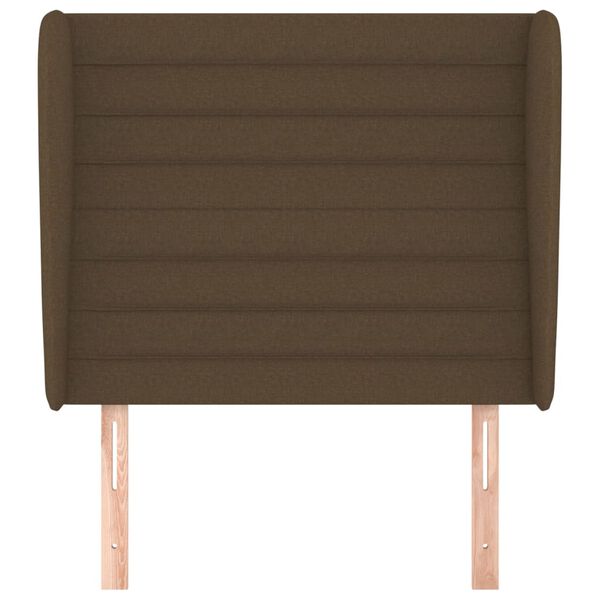 vidaXL Cabeceira cama c/ abas tecido 93x23x118/128 cm castanho-escuro