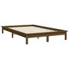 vidaXL Estrutura de cama 140x190 cm pinho maci&ccedil;o castanho mel
