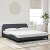 vidaXL Estrutura de cama Dover 180x200 cm veludo cinzento-escuro