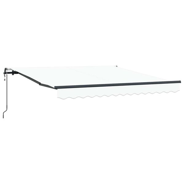 vidaXL Toldo Retr&aacute;til Branco 350 x 250 cm Tecido e Alum&iacute;nio