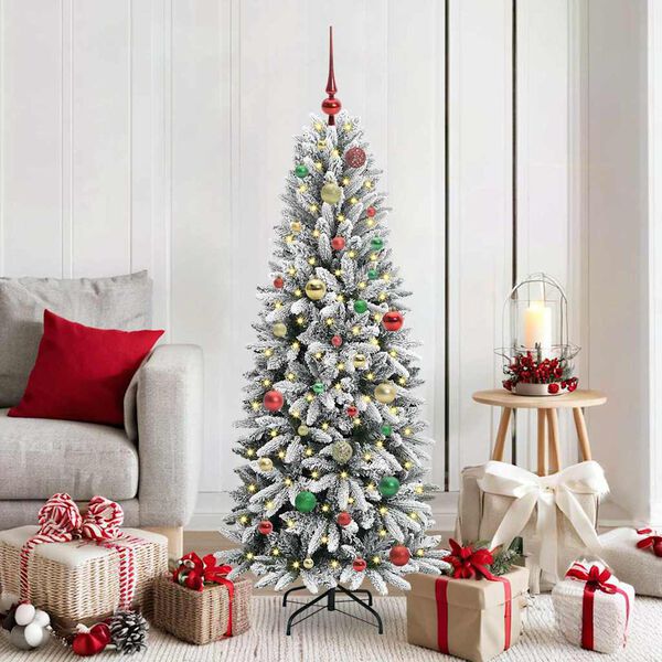 vidaXL Árvore de Natal Artificial com 150 LEDs Branco 63 x 63 x 150 cm