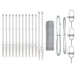 vidaXL Poste de Cerca Prateado