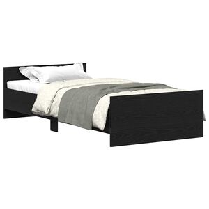 vidaXL Estrutura cama s/ colch&atilde;o derivados madeira carvalho preto