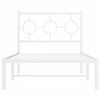 vidaXL Estrutura de cama com cabeceira 90x190 cm metal branco