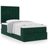 vidaXL Estrutura cama otomana colch&otilde;es 90x190cm veludo verde escuro