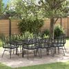 vidaXL Conjunto de Jantar para Jardim 9 pcs Preto vime PE