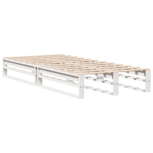 vidaXL Cama sem colch&atilde;o 100x200 cm madeira de pinho maci&ccedil;a branco
