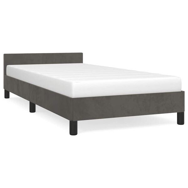 vidaXL Estrutura de cama sem colch&atilde;o 80x200 cm veludo cinzento-escuro