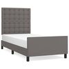 vidaXL Estrutura cama c/ cabeceira couro artificial 80x200 cm cinzento